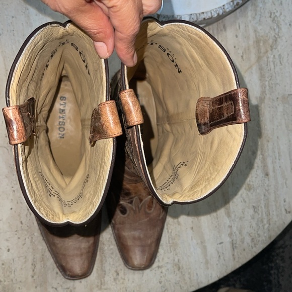 STETSON Men’s Outlaw Bad Guy Harness Boots Tru X Lug Sole Handcrafted Tan Size 9 - Picture 8 of 16